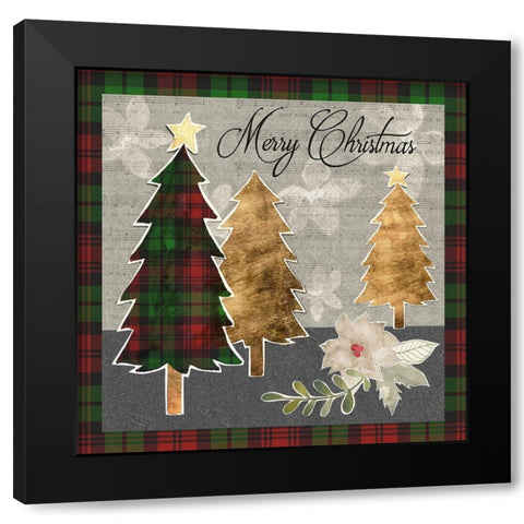 Collaged Christmas Collection D Black Modern Wood Framed Art Print by Popp, Grace