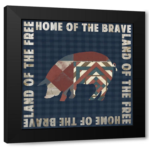 Fourth on the Farm Collection F Black Modern Wood Framed Art Print by Studio W