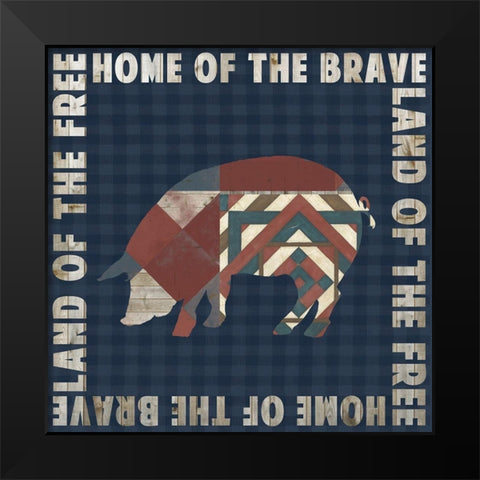 Fourth on the Farm Collection F Black Modern Wood Framed Art Print by Studio W