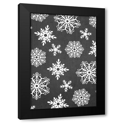 Let it Snow Collection D Black Modern Wood Framed Art Print by Vess, June Erica