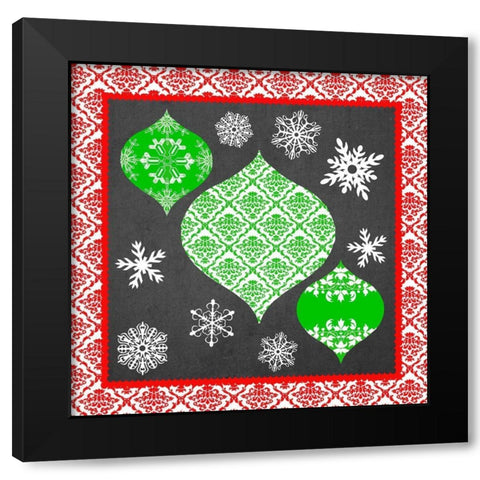 Let it Snow Collection G Black Modern Wood Framed Art Print by Vess, June Erica