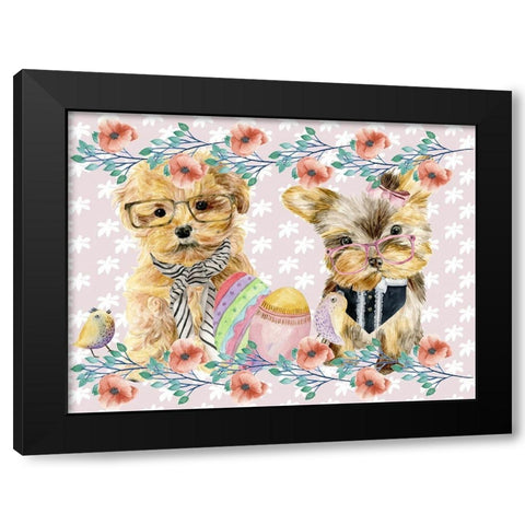 Easter Pups Collection A Black Modern Wood Framed Art Print by Wang, Melissa