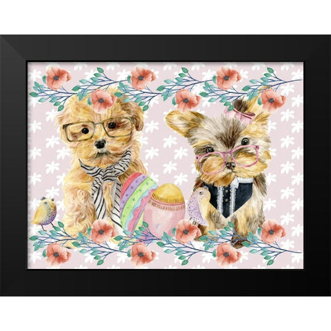 Easter Pups Collection A Black Modern Wood Framed Art Print by Wang, Melissa