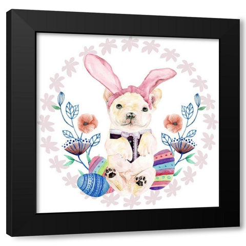 Easter Pups Collection C Black Modern Wood Framed Art Print by Wang, Melissa