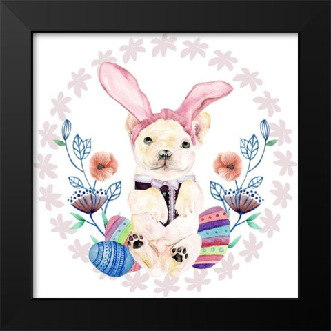 Easter Pups Collection C Black Modern Wood Framed Art Print by Wang, Melissa