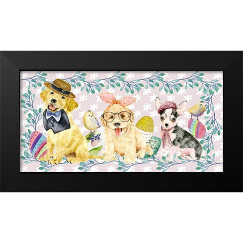 Easter Pups Collection D Black Modern Wood Framed Art Print by Wang, Melissa