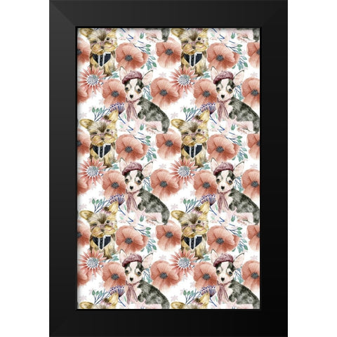 Easter Pups Collection E Black Modern Wood Framed Art Print by Wang, Melissa