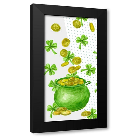 St. Patricks Day Collection B Black Modern Wood Framed Art Print with Double Matting by Wang, Melissa