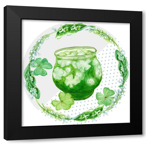 St. Patricks Day Collection E Black Modern Wood Framed Art Print with Double Matting by Wang, Melissa