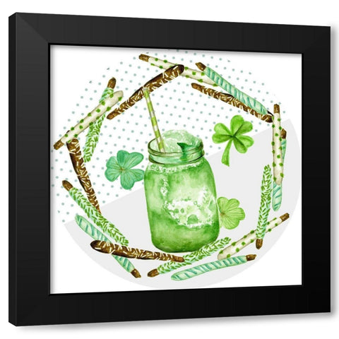 St. Patricks Day Collection F Black Modern Wood Framed Art Print with Double Matting by Wang, Melissa