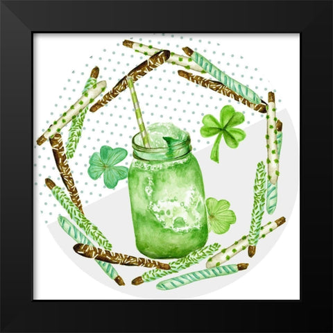 St. Patricks Day Collection F Black Modern Wood Framed Art Print by Wang, Melissa