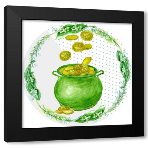 St. Patricks Day Collection G Black Modern Wood Framed Art Print with Double Matting by Wang, Melissa