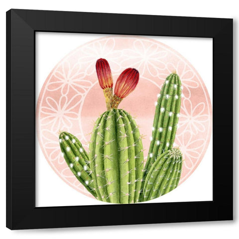 Christmas Cactus Collection C Black Modern Wood Framed Art Print by Popp, Grace