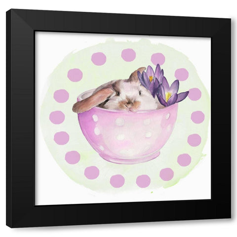 Bunny Crossing Collection C Black Modern Wood Framed Art Print with Double Matting by Parker, Jennifer Paxton