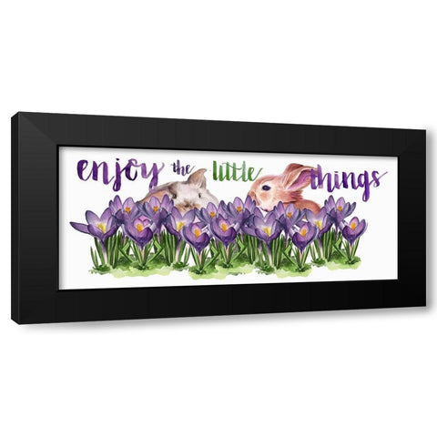 Bunny Crossing Collection D Black Modern Wood Framed Art Print with Double Matting by Parker, Jennifer Paxton