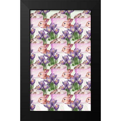 Bunny Crossing Collection E Black Modern Wood Framed Art Print by Parker, Jennifer Paxton