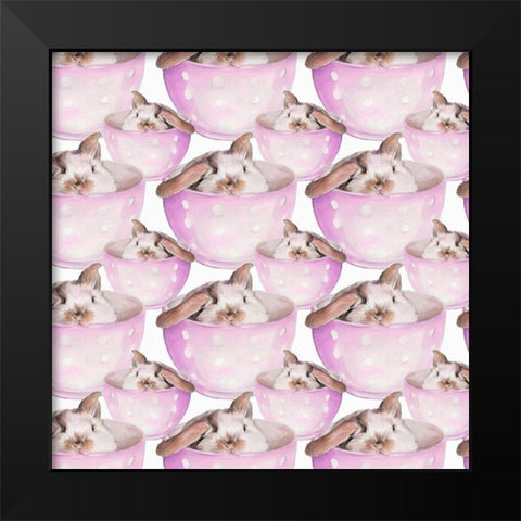 Bunny Crossing Collection H Black Modern Wood Framed Art Print by Parker, Jennifer Paxton