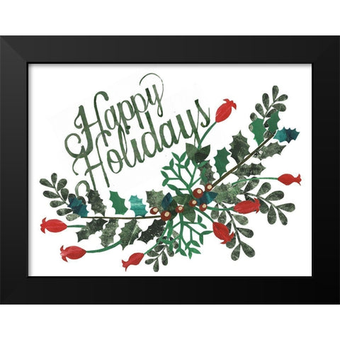 Cut Wreath Christmas Collection A Black Modern Wood Framed Art Print by Moore, Regina