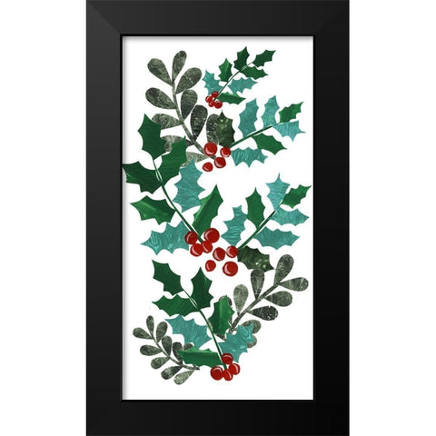 Cut Wreath Christmas Collection B Black Modern Wood Framed Art Print by Moore, Regina