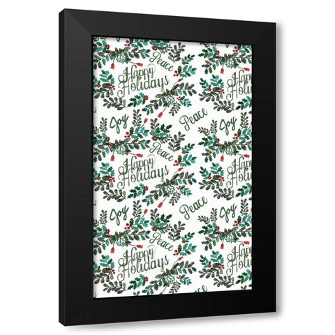 Cut Wreath Christmas Collection E Black Modern Wood Framed Art Print by Moore, Regina