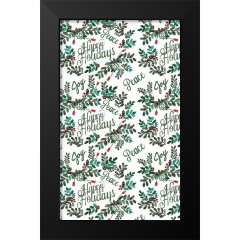 Cut Wreath Christmas Collection E Black Modern Wood Framed Art Print by Moore, Regina