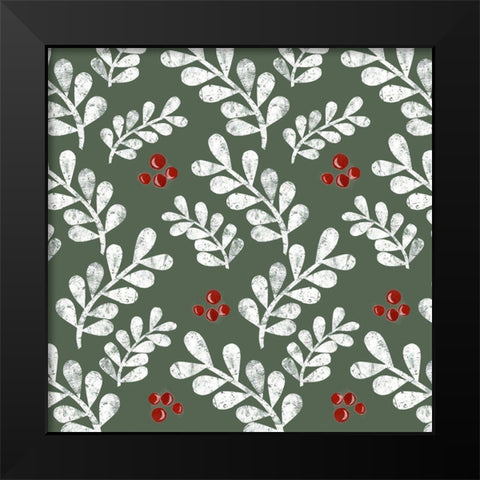 Cut Wreath Christmas Collection F Black Modern Wood Framed Art Print by Moore, Regina