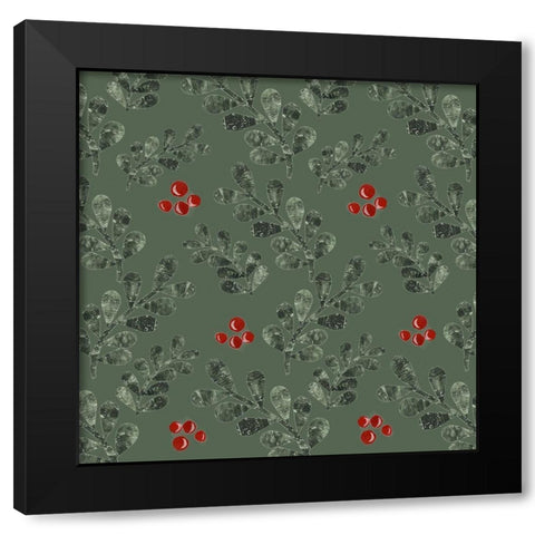 Cut Wreath Christmas Collection I Black Modern Wood Framed Art Print with Double Matting by Moore, Regina