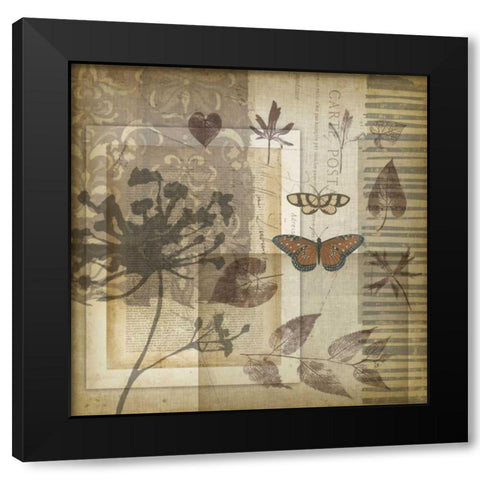 Small Notebook Collage I Black Modern Wood Framed Art Print with Double Matting by Goldberger, Jennifer