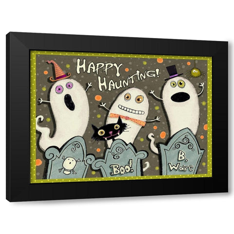 Happy Haunting Collection A Black Modern Wood Framed Art Print with Double Matting by Eisner, Viv