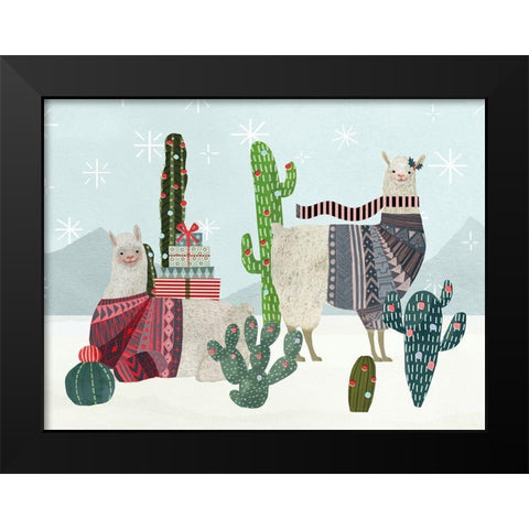 Holiday Llama Collection A Black Modern Wood Framed Art Print by Borges, Victoria