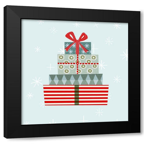 Holiday Llama Collection C Black Modern Wood Framed Art Print by Borges, Victoria