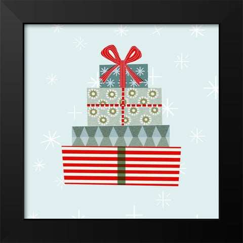 Holiday Llama Collection C Black Modern Wood Framed Art Print by Borges, Victoria