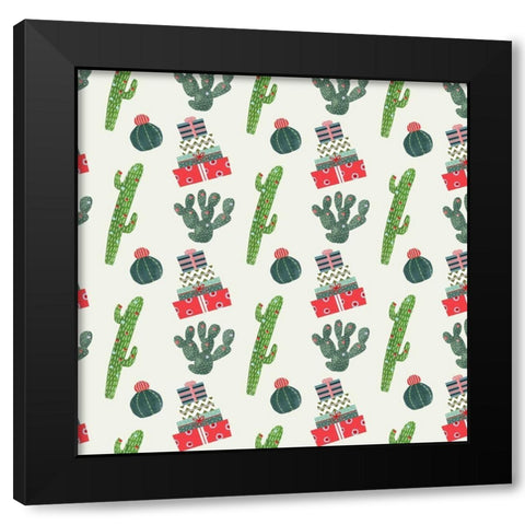 Holiday Llama Collection H Black Modern Wood Framed Art Print with Double Matting by Borges, Victoria