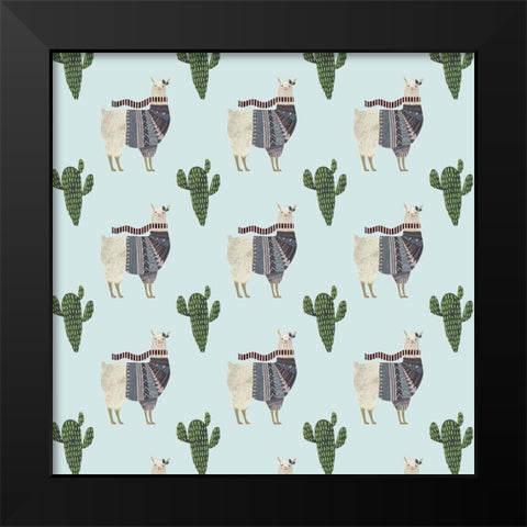 Holiday Llama Collection I Black Modern Wood Framed Art Print by Borges, Victoria