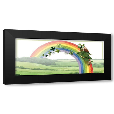 Leprechauns Rainbow Collection D Black Modern Wood Framed Art Print with Double Matting by Popp, Grace