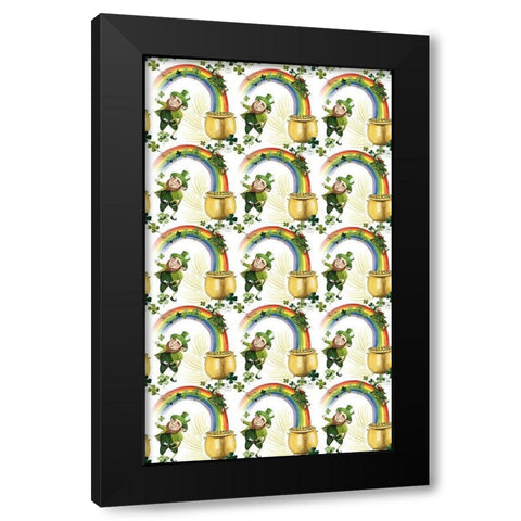 Leprechauns Rainbow Collection E Black Modern Wood Framed Art Print by Popp, Grace