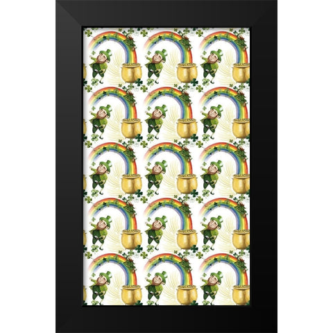 Leprechauns Rainbow Collection E Black Modern Wood Framed Art Print by Popp, Grace