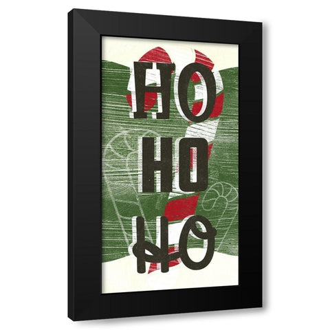 Lets Get Jolly Collection B Black Modern Wood Framed Art Print by Vess, June Erica