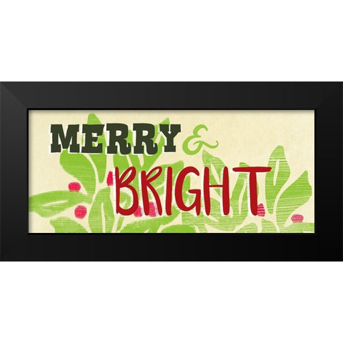 Lets Get Jolly Collection D Black Modern Wood Framed Art Print by Vess, June Erica