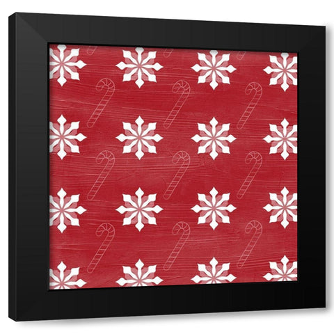 Lets Get Jolly Collection F Black Modern Wood Framed Art Print by Vess, June Erica