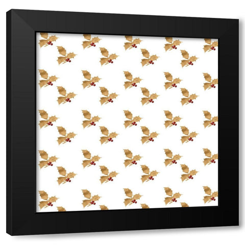 Red Bird Christmas Collection F Black Modern Wood Framed Art Print by Studio W