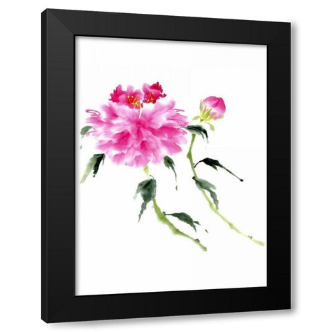Peonies in Pink IV Black Modern Wood Framed Art Print by Parker, Nan Rae