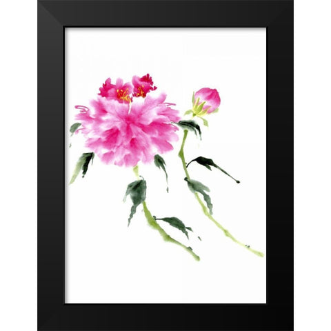 Peonies in Pink IV Black Modern Wood Framed Art Print by Parker, Nan Rae