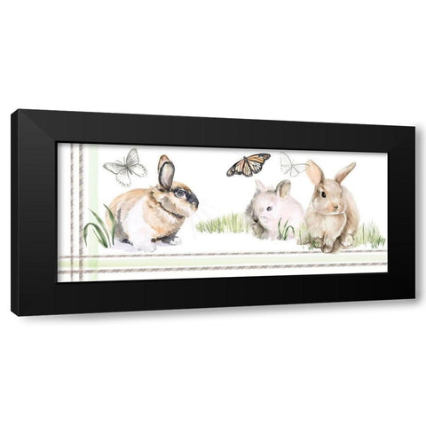English Bunnies Collection D Black Modern Wood Framed Art Print by Parker, Jennifer Paxton