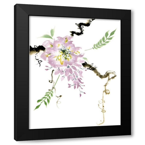 First Blossom Black Modern Wood Framed Art Print by Parker, Nan Rae