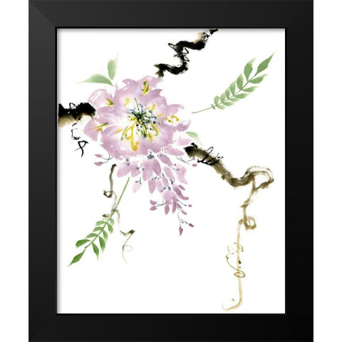 First Blossom Black Modern Wood Framed Art Print by Parker, Nan Rae