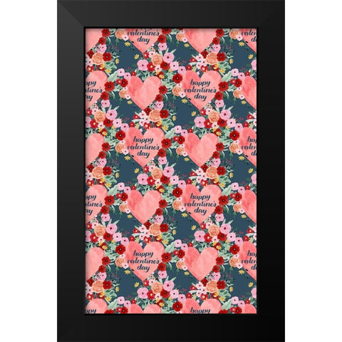 Sweet Hearts Collection E Black Modern Wood Framed Art Print by Popp, Grace