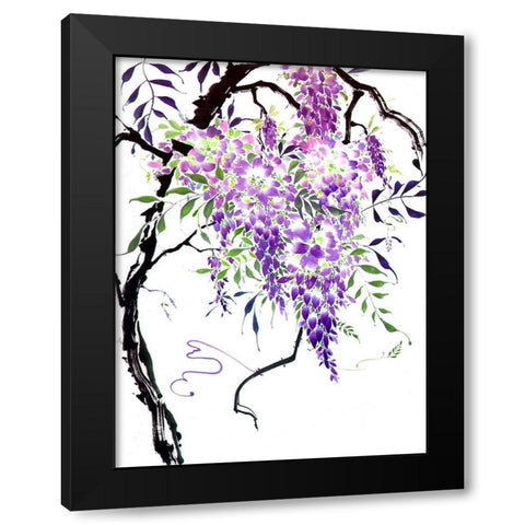 Wisteria Garden I Black Modern Wood Framed Art Print by Parker, Nan Rae