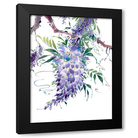 Wisteria Garden II Black Modern Wood Framed Art Print with Double Matting by Parker, Nan Rae