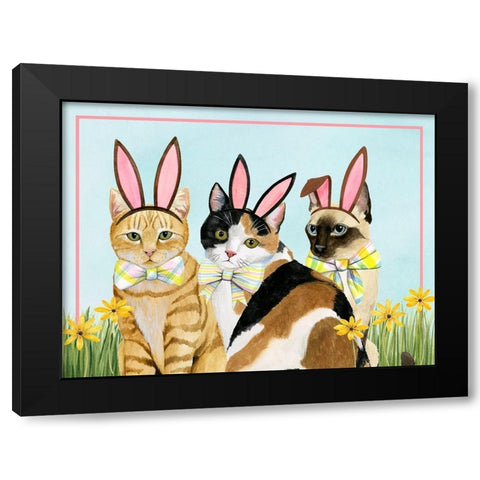 Easter Cats Collection A Black Modern Wood Framed Art Print with Double Matting by Popp, Grace
